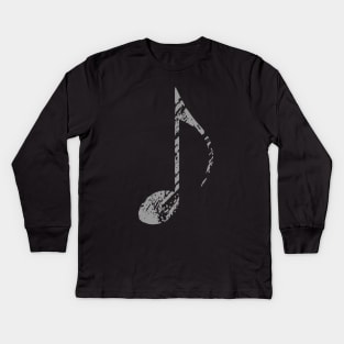 Cool Grunge Music Note Gray Kids Long Sleeve T-Shirt